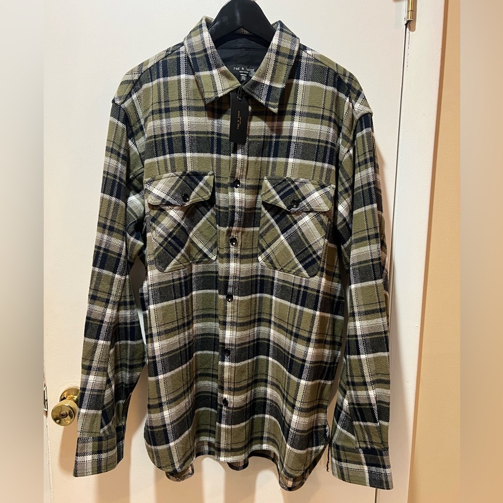 Rag & Bone Green Plaid Shirt